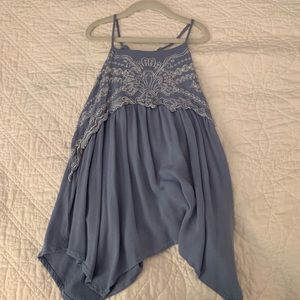 Blu Pepper baby blue lace tank top